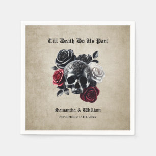 Till Death Do Us Part Vintage Halloween Wedding Napkin