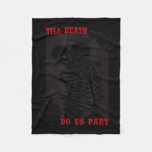 Till Death Do Us Part Wedding Skeleton Couple Vale Fleece Blanket
