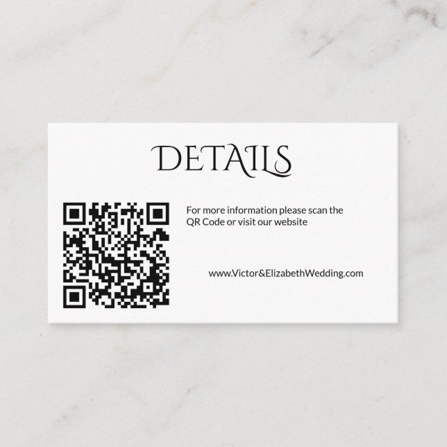 Till Death Do Us Part  Wedding Website Qr Code Enclosure Card (Front)