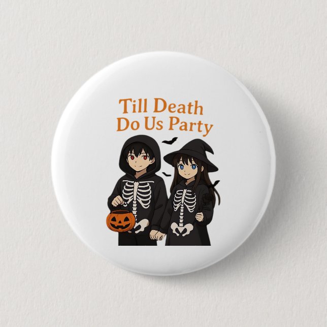 Till Death Do Us Party – Anime Halloween Couple Cl 6 Cm Round Badge (Front)