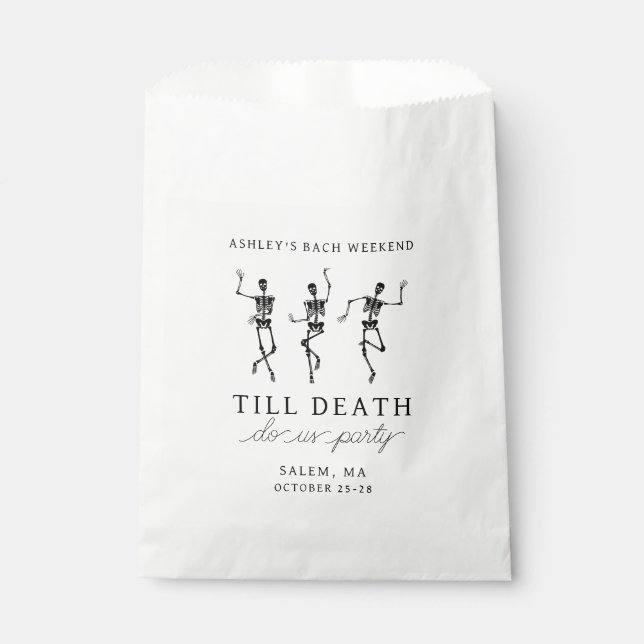 Till Death Do Us Party Bachelorette Weekend Favour Bags (Front)