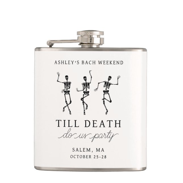 Till Death Do Us Party Bachelorette Weekend Hip Flask (Front)