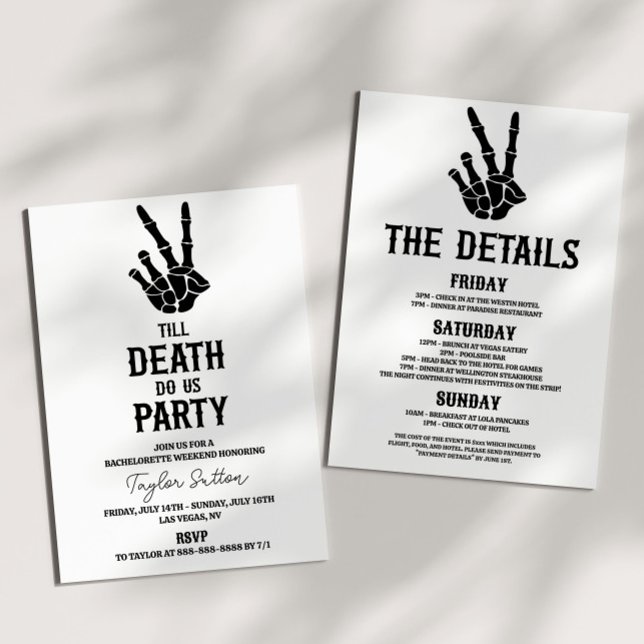 Till Death Do Us Party Bachelorette Weekend Party Invitation (Creator Uploaded)