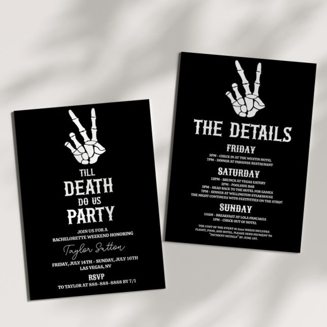 Till Death Do Us Party Bachelorette Weekend Party Invitation (Creator Uploaded)