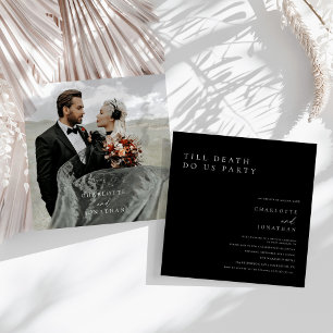 Till Death Do Us Party Black Elopement Wedding Invitation