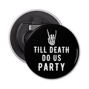 Till Death Do Us Party Black Skeleton Party Favour Bottle Opener