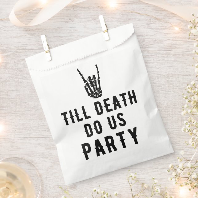 Till Death Do Us Party Bridal Shower Favour Bags (Clipped)