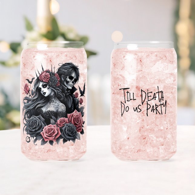 Till Death Do Us Party Bride and Groom Can Glass (Insitu (Wedding))