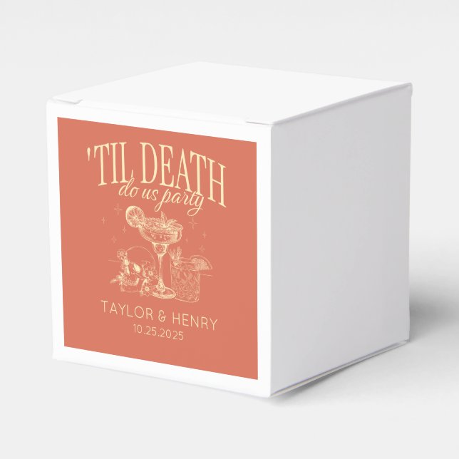 Till Death Do Us Party Custom Wedding Favour Boxes (Front Side)