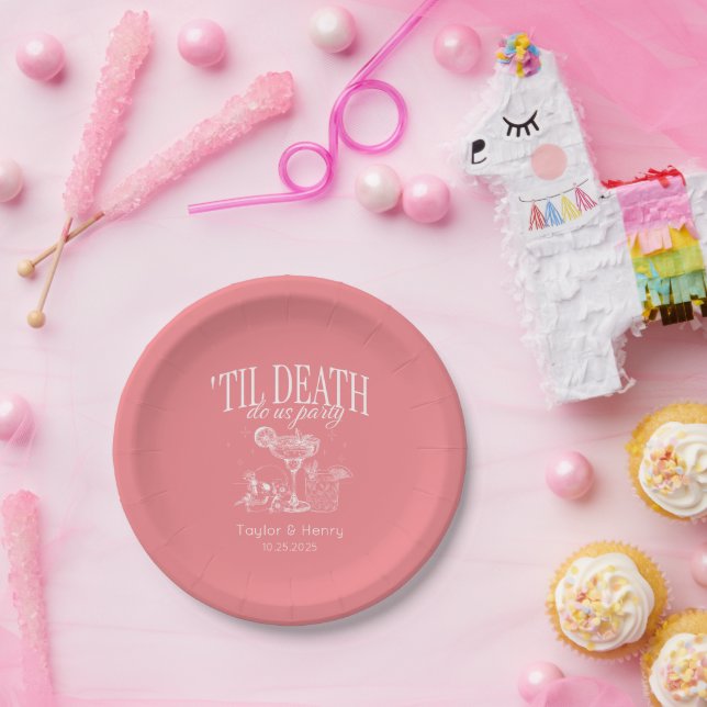 Till Death Do Us Party Custom Wedding Paper Plates (Party)