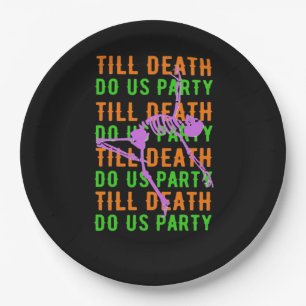 Till Death Do Us Party Funny Halloween Engagement Paper Plate