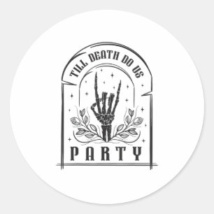 Till Death Do Us Party Retro Bachelorette Design Classic Round Sticker