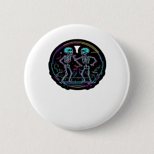 Till Death Do Us Party Skeleton Dance Classic Look 6 Cm Round Badge