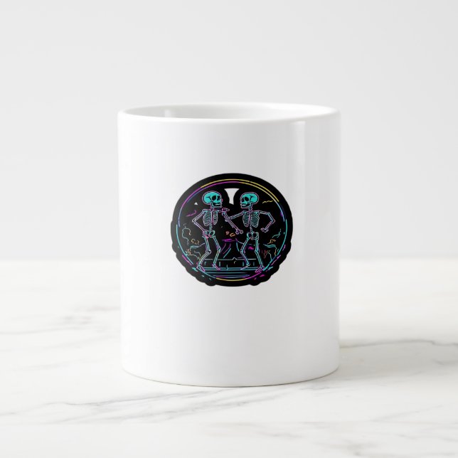 Till Death Do Us Party Skeleton Dance Party Classi Large Coffee Mug (Front)