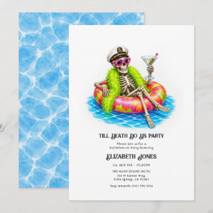 Till Death Do Us Party Skeleton Pool Bachelorette Invitation