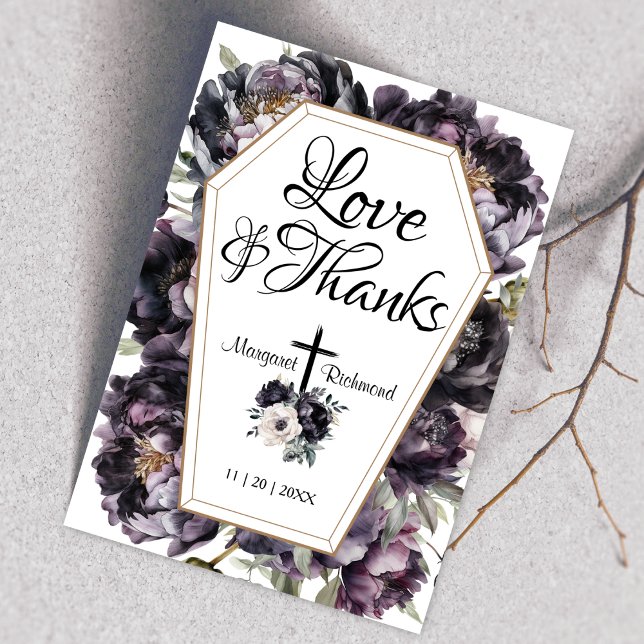 Till Death | Gothic Black Peonies Coffin Thank You (Creator Uploaded)