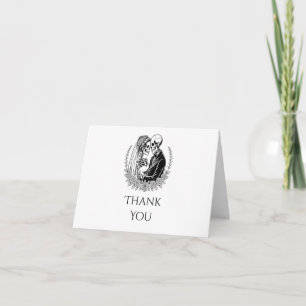 Till Death Gothic Skeleton Couple White Wedding Thank You Card