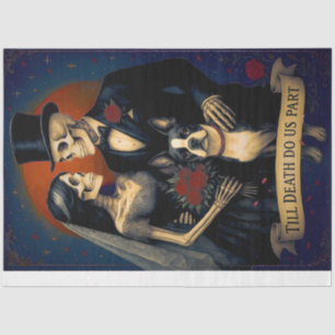 Till Death – Gothic Skeleton Wedding Decoupage  Tissue Paper