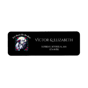 Till Death Gothic Skeleton Wedding Return Address