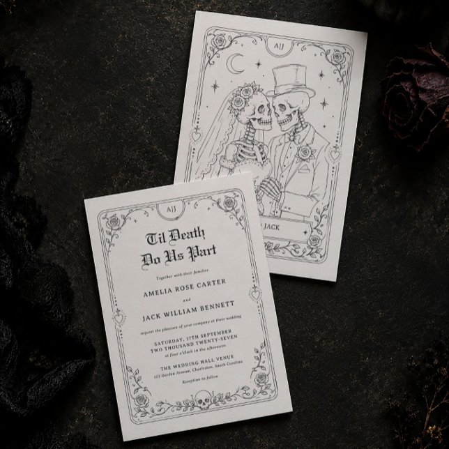Till Death Halloween Gothic Wedding Invitation (Creator Uploaded)