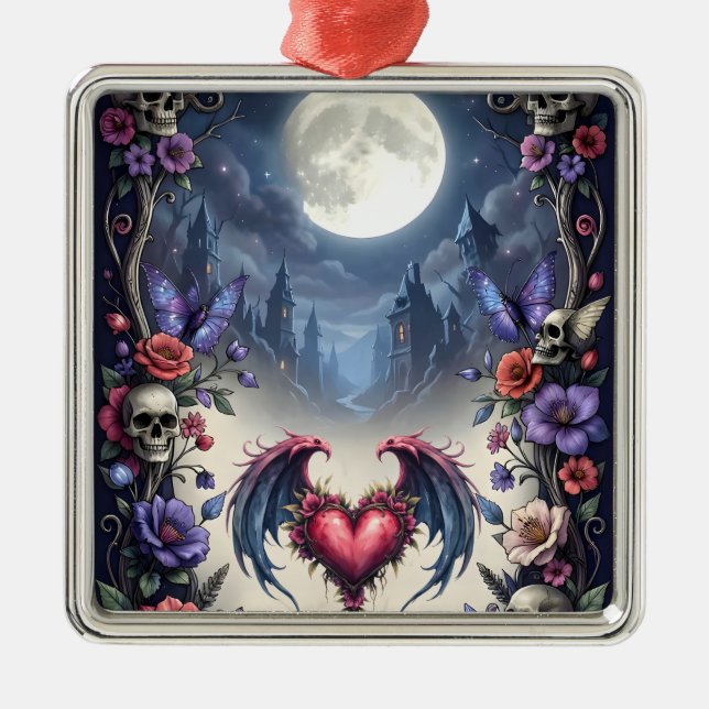 Till Death & Moonlight Bind Us.  Metal Tree Decoration (Front)
