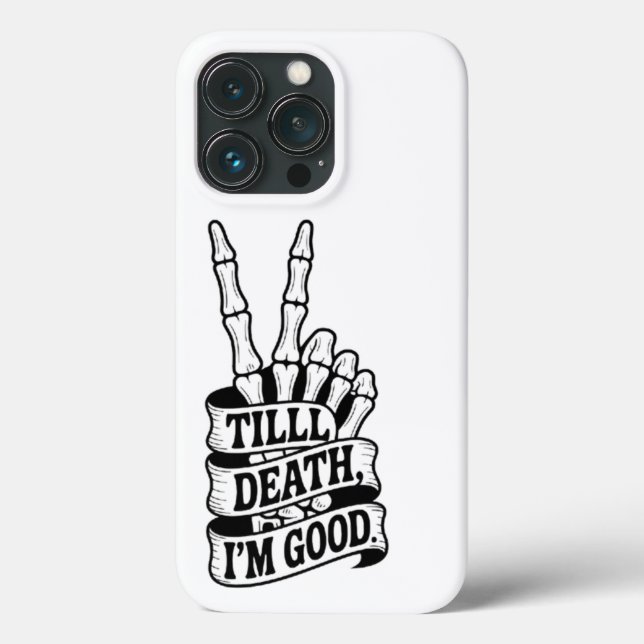 Till Death Peace Hand Skeleton  Case-Mate iPhone Case (Back)