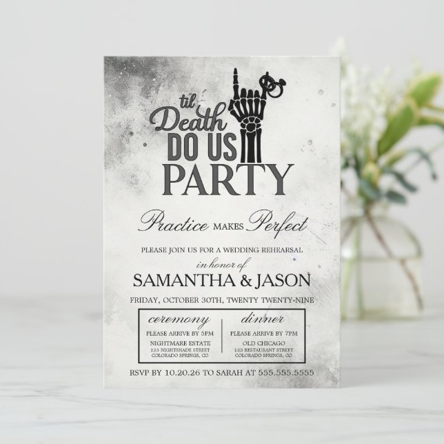 Till Death Rehearsal Invitation (Standing Front)