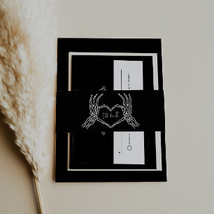 Till Death Skeleton Hands Wedding Invitation Invitation Belly Band