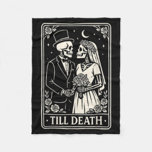 Till Death Skeleton Love Couples Gothic Wedding Br Fleece Blanket