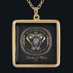 Till Death Us Do Part Necklace<br><div class="desc">An elegant typographic design featuring the traditional wedding vow; To love and to cherish,  Till death us do part. It is captioned with the template names; Jordan & Chris,  and the year of matrimony.</div>