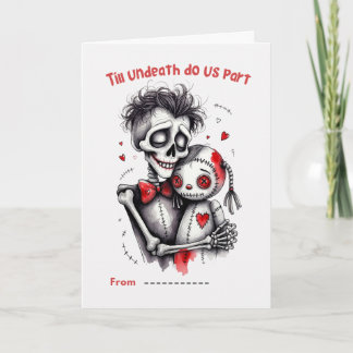 Till Undeath Do Us Part Skeleton Couple Valentine Card