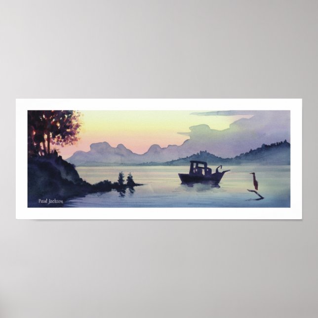 "Tillamook Bend" Landscape Watercolor Poster (Front)