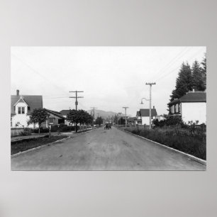 Tillamook, Oregon Residential Street Scene Poster