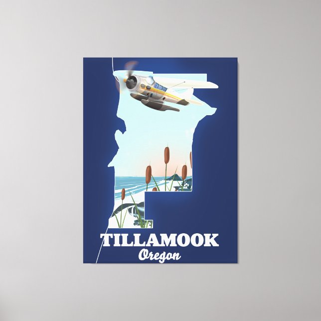Tillamook Oregon Travel map Canvas Print (Front)