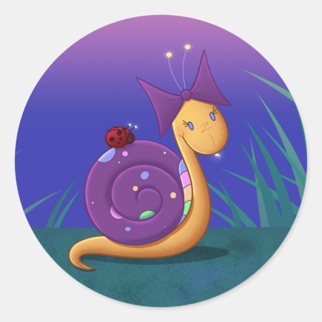 Tilly the Snail Classic Round Sticker (Front)
