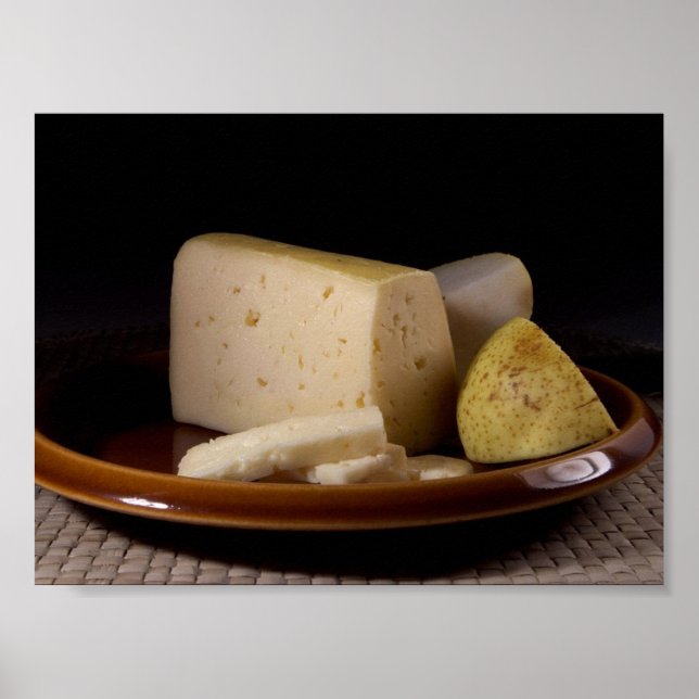 Tilsit Cheese On Plate Still Life Macro Photo From Poster (Front)