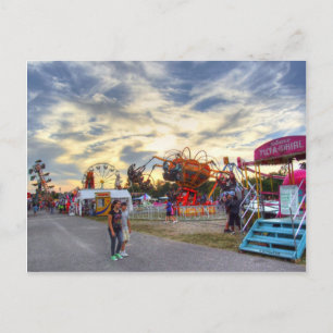 Tilt-A-Whirl Romance Postcard