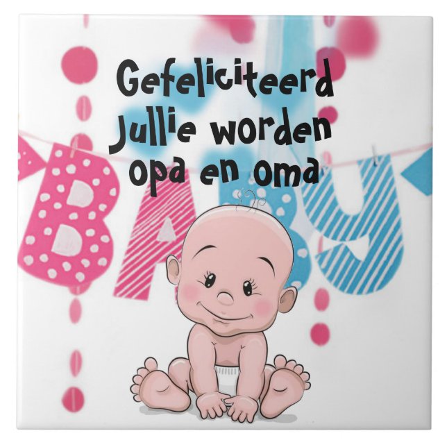 Tilt for grandfather and grandmother, pregnancy tile (Front)