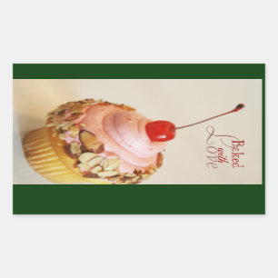 Tilted Cherry Cupcake Baking Stickers