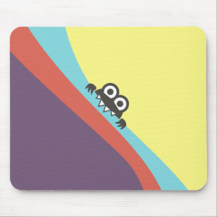Tilted Colourful Fun Candy Biting Cartoon Bug Mouse Pad
