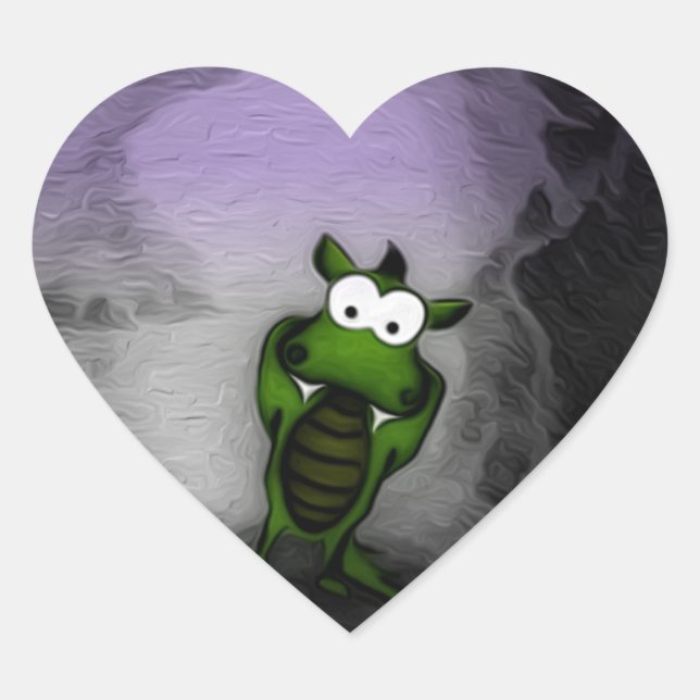 Tilted Dragon Heart Sticker (Front)