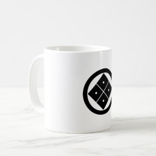 Tilted four-square-eyes in a circle coffee mug
