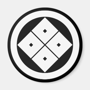 Tilted four-square-eyes in a circle magnet