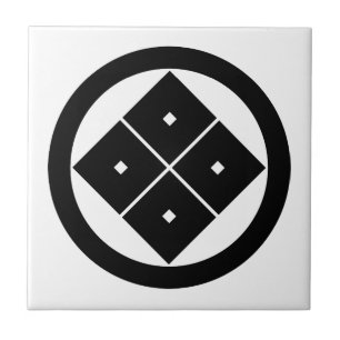 Tilted four-square-eyes in circle tile