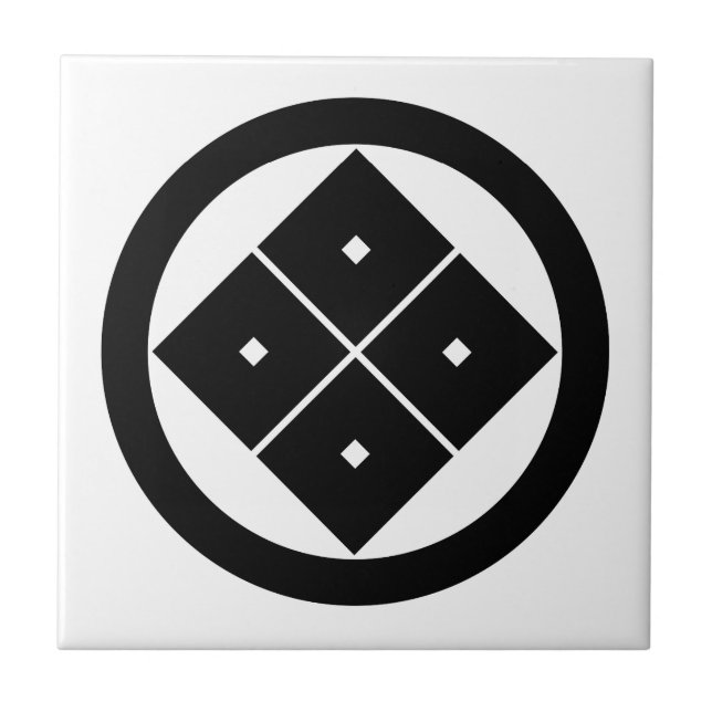 Tilted four-square-eyes in circle tile (Front)