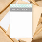 Tilted Mint Green Greek Key Pattern with Name