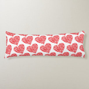 Tilted Red heart body pillow