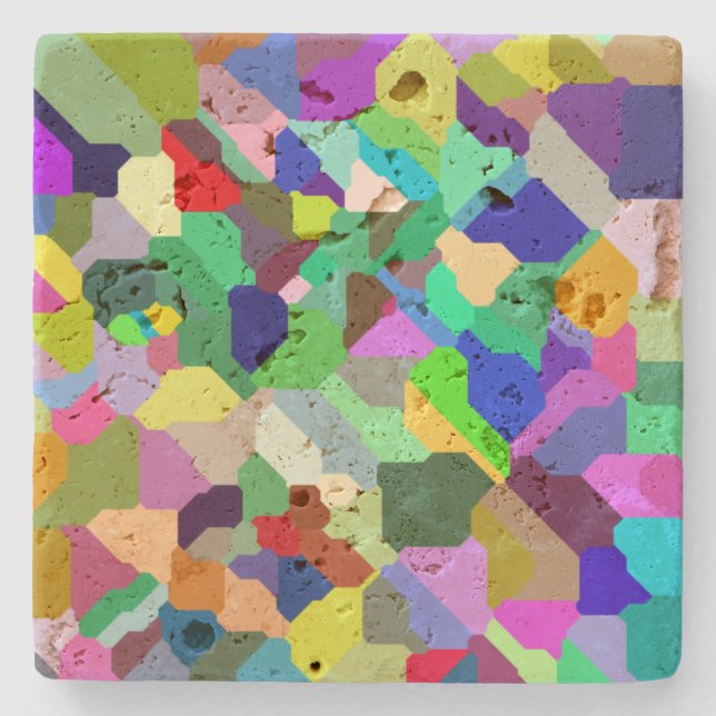 Tilted Tile Travertine Coaster (Front)