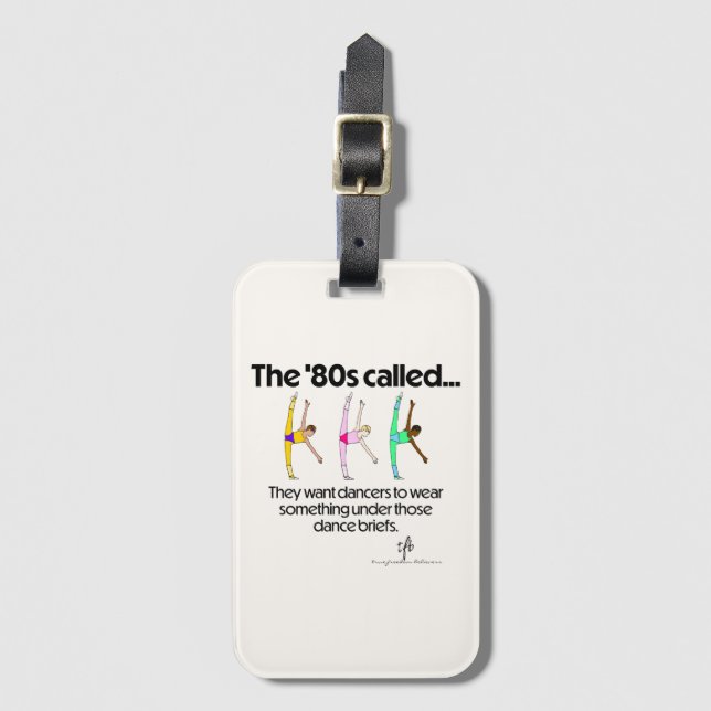 #TiltTuesday in '80s Dance Briefs Luggage Tag (Front Vertical)