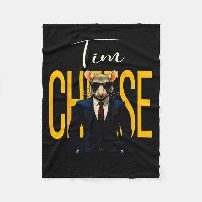 Tim Cheese - Funny Secret Agent Mouse Brainrot Kid Fleece Blanket (Front)